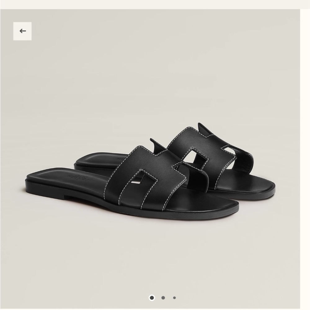 Hermes Oran sandals black size 38